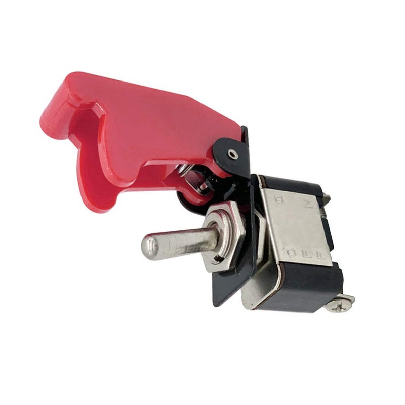 ESUPPORT 12V 20A Red Cover Rocker Toggle Switch SPST ON/OFF Car Truck Boat 2Pin Pack of 5 - Image 4